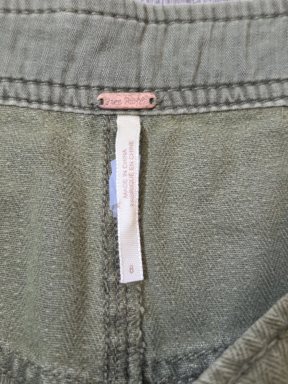 Free People X Revolve Clean Mod Cropped Wide-Leg Utility Pants Womens 8 Olive Co - Picture 6 of 14